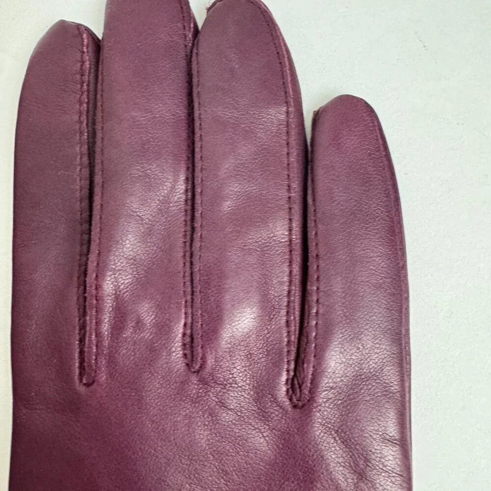 Carole Little Purple leather gloves Size XL